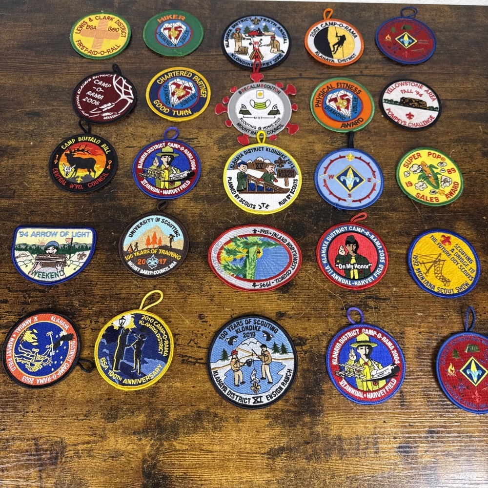 BSA Patch Lot 25 Clean Unused Camporee Klondike District Awards Vintage Scouts